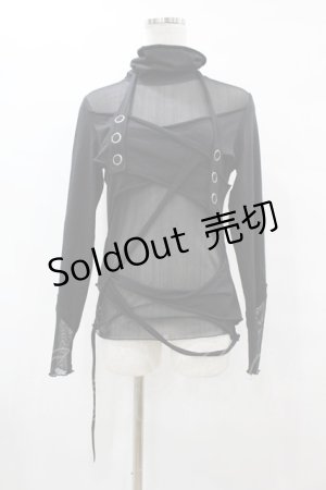 画像: PUNK RAVE / メッシュ切替ハイネックトップス M-L 黒 H-25-07-31-1052-PU-TO-KB-ZH