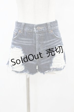 画像: Candy Stripper / ダメージデニムショートパンツ  ブルー H-25-07-31-1013-PU-PA-KB-ZH