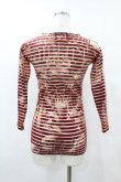 画像2: Jean Paul GAULTIER / ボーダー切替ガーゴイルパワーネットカットソー S 茶 H-25-07-31-1020-GO-TO-KB-ZH (2)