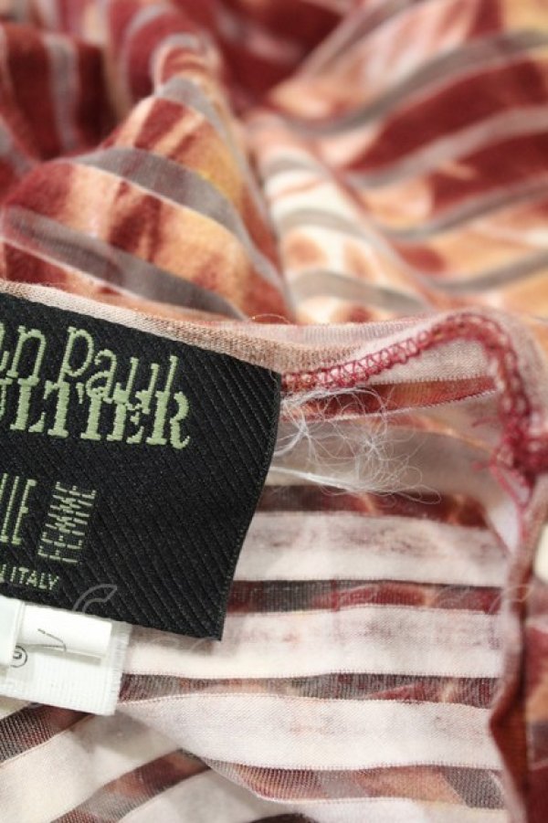 画像4: Jean Paul GAULTIER / ボーダー切替ガーゴイルパワーネットカットソー S 茶 H-25-07-31-1020-GO-TO-KB-ZH (4)
