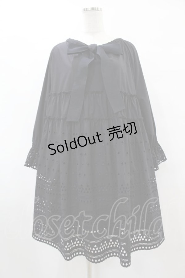 画像1: Jane Marple / Teardrop Lace Smockワンピース M ネイビー H-25-07-31-1027-JM-OP-KB-ZH (1)