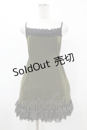 画像: Ozz oneste / キャミフリルミニワンピース  カーキ H-25-07-31-1032-OO-OP-KB-ZH