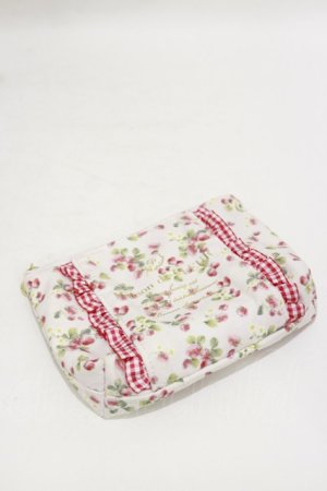 画像: Maison de FLEUR / いちごプリントポーチ  ピンク H-25-07-31-015-LO-ZA-NS-ZH