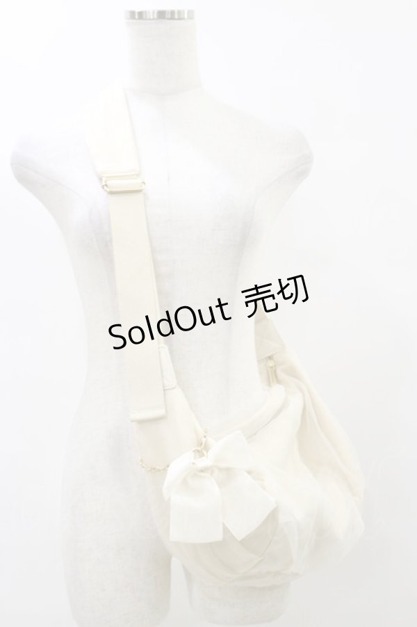 画像1: m petit by misako / リボン付きボディバッグ  アイボリー H-25-07-31-024-LO-BG-NS-ZH (1)