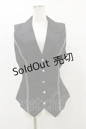 画像: ALICE and the PIRATES / モノクロームベスト Mens ブラック H-25-07-31-032-PA-TO-NS-ZH