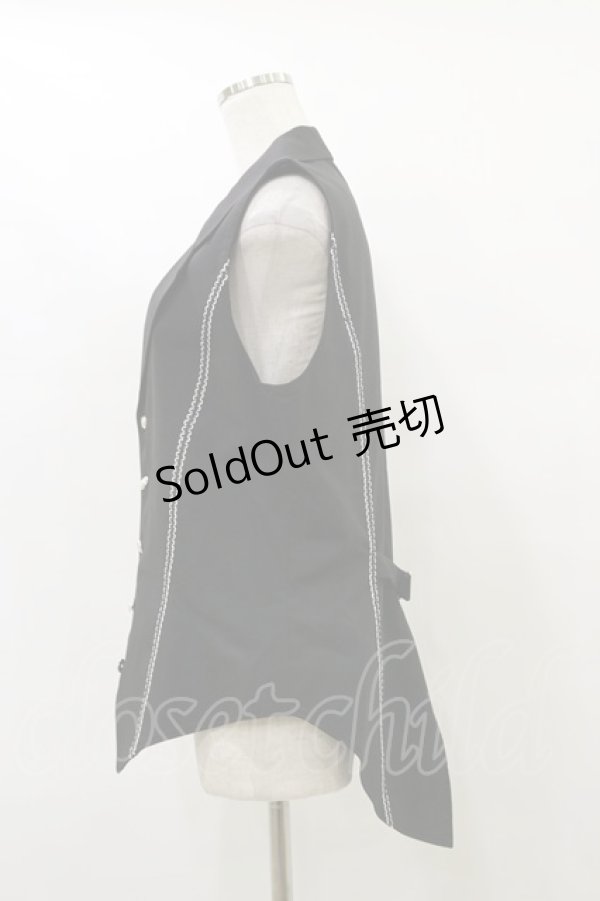 画像3: ALICE and the PIRATES / モノクロームベスト Mens ブラック H-25-07-31-032-PA-TO-NS-ZH (3)
