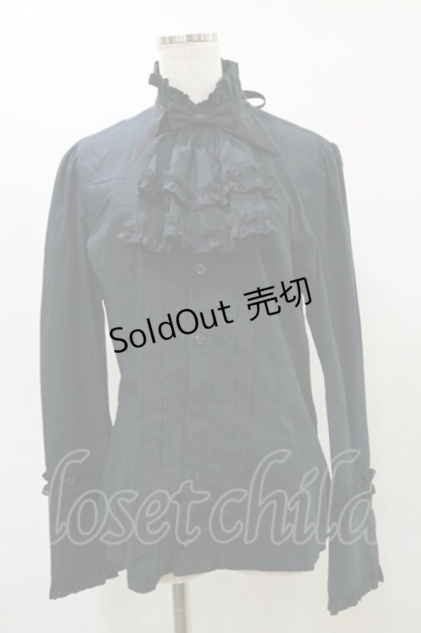 画像1: ALICE and the PIRATES / Porthosタイ付きブラウス Mens ブラック/レッド H-25-07-31-036-PA-BL-NS-ZH (1)