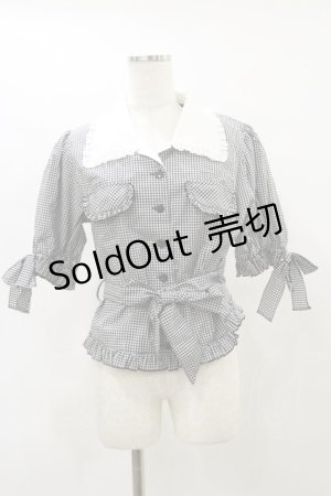 画像: Physical Drop / サマーギンガムシリーズレトロブラウス Free ブラック H-25-07-31-037-LO-BL-NS-ZH