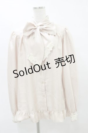 画像: Enchantlic Enchantilly / ノーブルリボンタイブラウス Free ピンクラテ/生成りレース H-25-07-31-039-LO-BL-NS-ZH