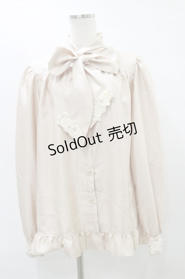 画像1: Enchantlic Enchantilly / ノーブルリボンタイブラウス Free ピンクラテ/生成りレース H-25-07-31-039-LO-BL-NS-ZH (1)