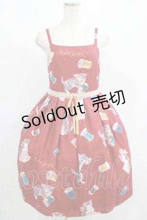 画像: Emily Temple cute / BOBBIN Kittyキャミソールワンピース  レッド H-25-08-01-001-ET-OP-KB-ZH