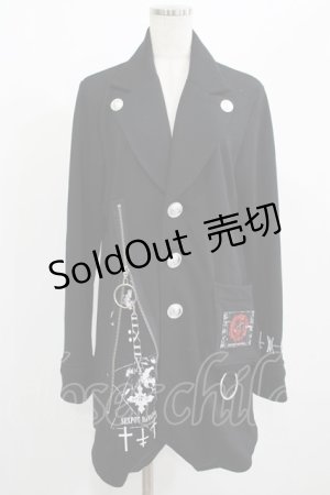 画像: SEX POT ReVeNGe / ZIPラインロングジャケット  黒 H-25-08-01-036-SP-JA-KB-ZH