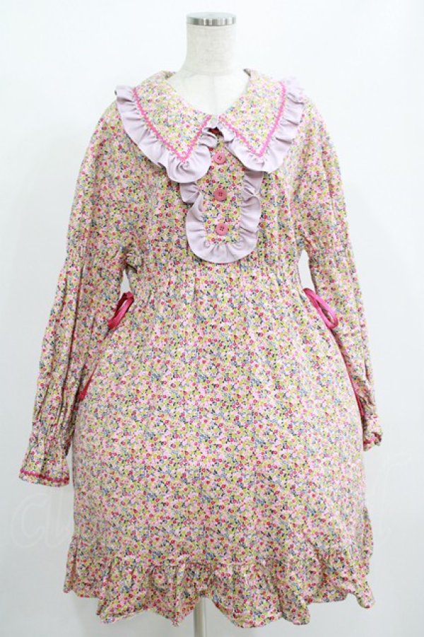 画像1: MILK / Sweet Honey Dress  ピンクフラワー H-25-08-01-005-ML-OP-KB-ZH (1)