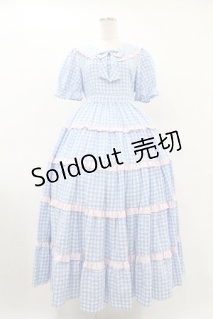 画像: Lolime by mellfy memory / Bubble Gum ギンガムチェックワンピース M BLUE H-25-08-01-1043-0-OP-NS-ZH