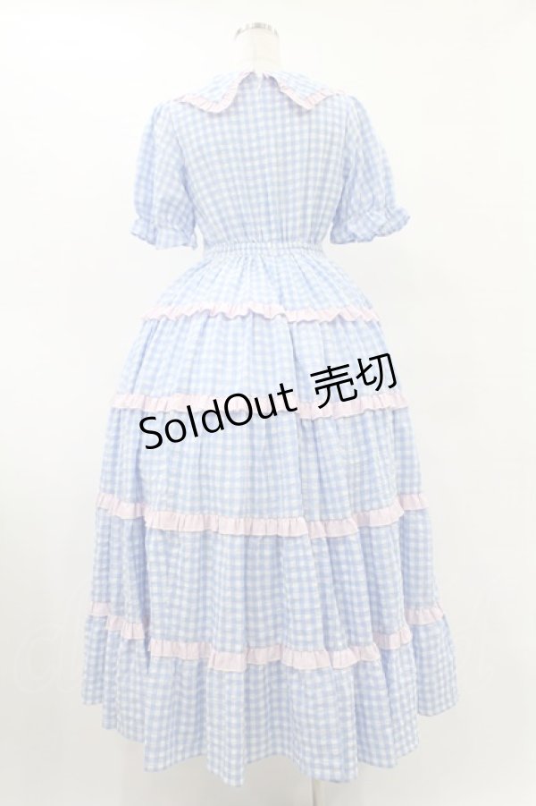 画像2: Lolime by mellfy memory / Bubble Gum ギンガムチェックワンピース M BLUE H-25-08-01-1043-0-OP-NS-ZH (2)