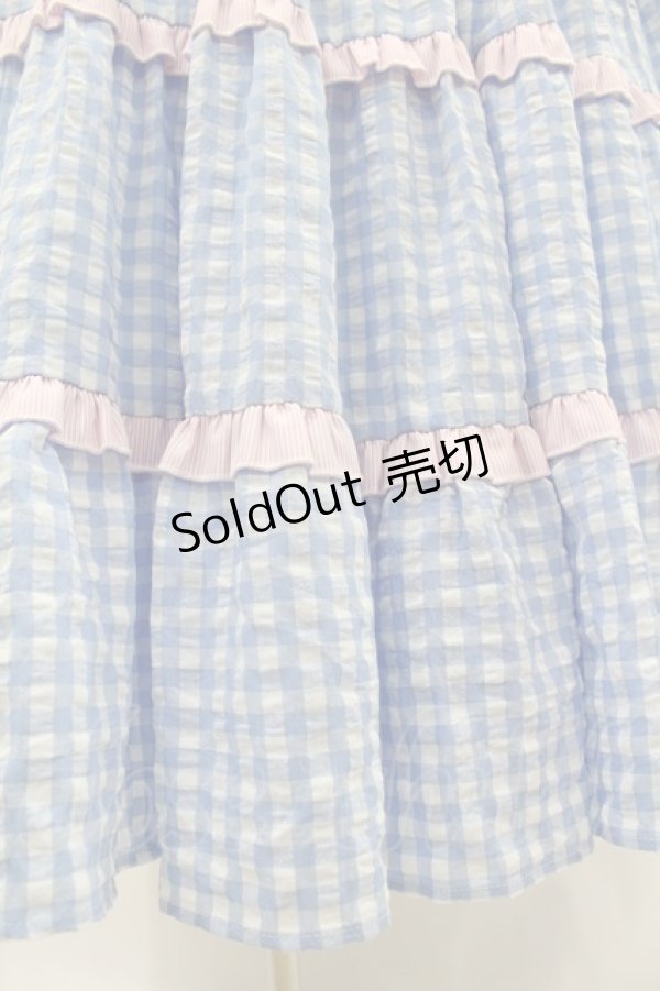画像5: Lolime by mellfy memory / Bubble Gum ギンガムチェックワンピース M BLUE H-25-08-01-1043-0-OP-NS-ZH (5)