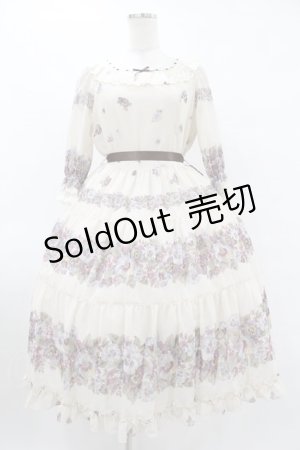 画像: Innocent World / アンティークパンジーシフォンドレス M 生成り H-25-08-01-1044-IW-OP-NS-ZH