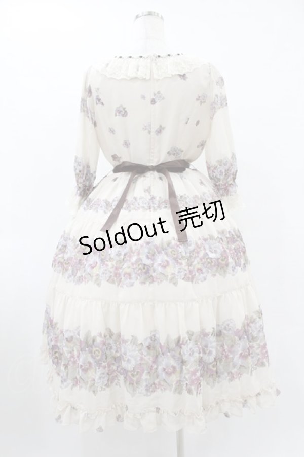 画像2: Innocent World / アンティークパンジーシフォンドレス M 生成り H-25-08-01-1044-IW-OP-NS-ZH (2)