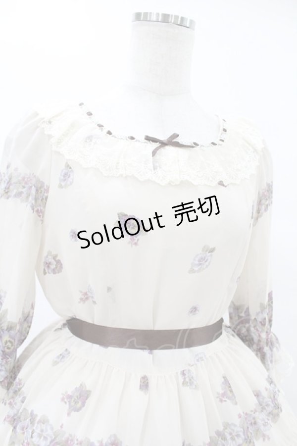 画像4: Innocent World / アンティークパンジーシフォンドレス M 生成り H-25-08-01-1044-IW-OP-NS-ZH (4)