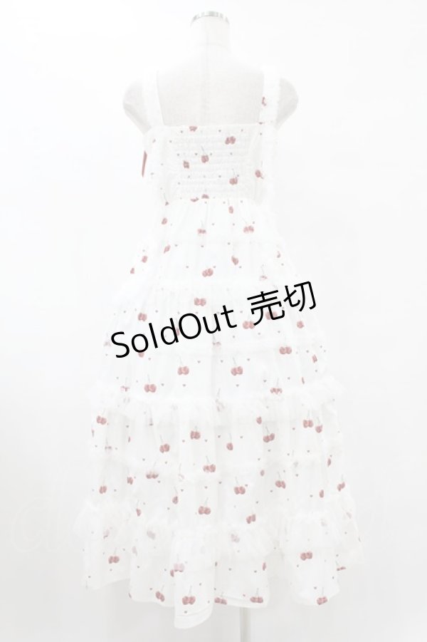 画像2: mellfy memory / Sweet cherry long ワンピース M WHITE H-25-08-01-1049-0-OP-NS-ZH (2)