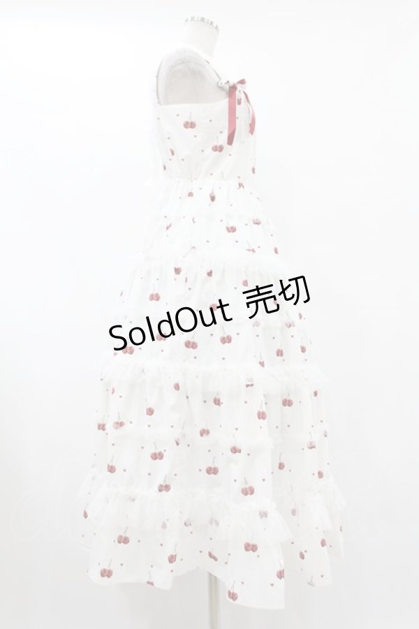 画像3: mellfy memory / Sweet cherry long ワンピース M WHITE H-25-08-01-1049-0-OP-NS-ZH (3)