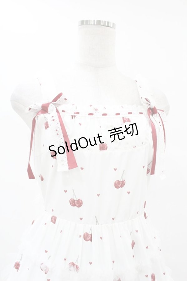 画像4: mellfy memory / Sweet cherry long ワンピース M WHITE H-25-08-01-1049-0-OP-NS-ZH (4)