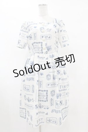 画像: Fi.n.t / クロスステッチコラージュ柄ワンピース Free BLUE H-25-08-01-1053-CA-OP-NS-ZH