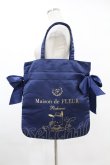 画像1: Maison de FLEUR / ぽちゃっこ/リボントートバッグ  ネイビー H-25-08-01-1029-LO-BG-NS-ZH (1)