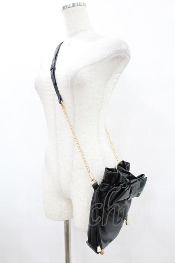 画像2: m petit by misako / NINA'Sコラボ/リボンキンチャクショルダーバッグ  ブラック H-25-08-01-1040-LO-BG-NS-ZH (2)