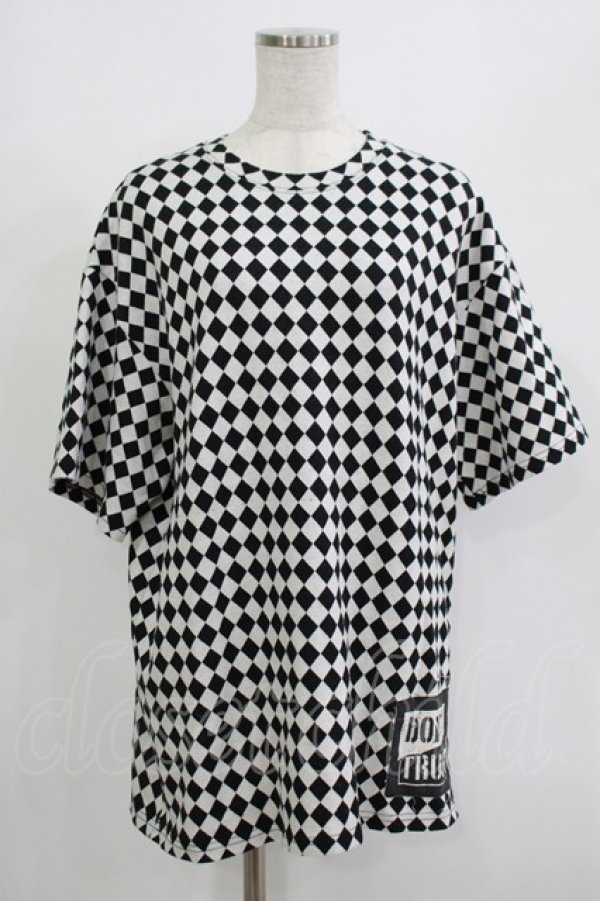 画像1: HELL CAT PUNKS / ダイアパターンTシャツ  ブラック H-25-08-01-061-PU-TO-KB-ZT492 (1)