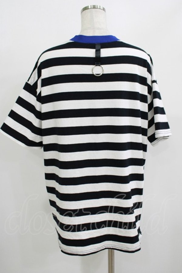 画像3: HELL CAT PUNKS / ボーダーTシャツ  ブラック×ホワイト×ブルー H-25-08-01-066-PU-TO-KB-ZT492 (3)