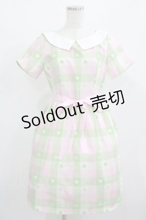 画像: MILK / Love Checkワンピース  ピーチメロン H-25-08-01-008-ML-OP-KB-ZH