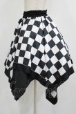 画像2: ATELIER PIERROT / ダイヤイレギュラースカート  黒×白 H-25-08-01-010-EL-SK-KB-ZH (2)