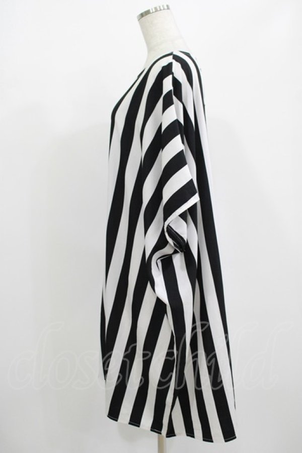 画像2: HELL CAT PUNKS / ストライプビッグTワンピ  ブラック H-25-08-01-025-PU-OP-KB-ZT493 (2)