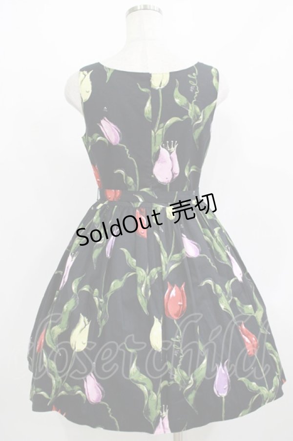 画像3: MILK / チューリーロマンスドレス  ブラックカラフル H-25-12-15-1036-ML-OP-KB-ZH (3)