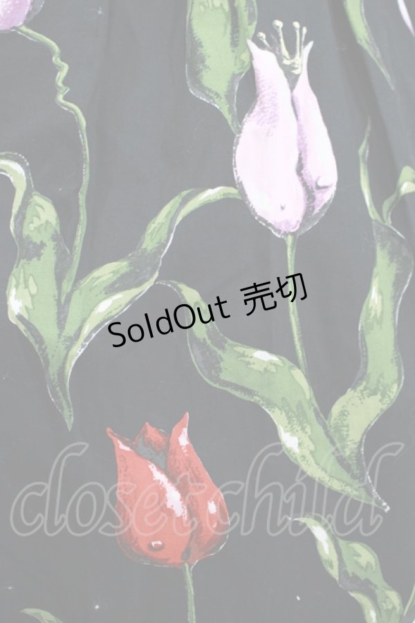 画像4: MILK / チューリーロマンスドレス  ブラックカラフル H-25-12-15-1036-ML-OP-KB-ZH (4)