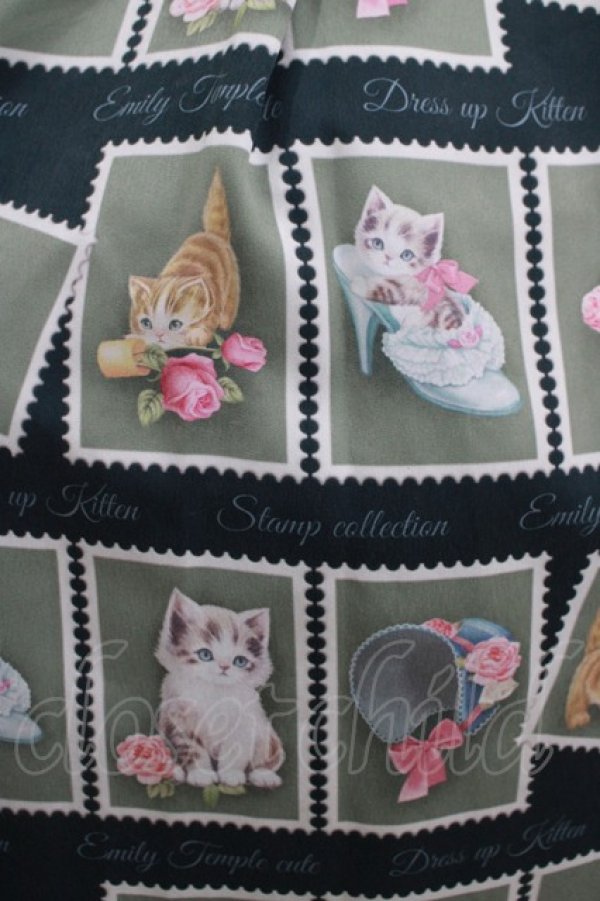 画像4: Emily Temple cute / Kitten Stamp Collectionキャミソールワンピース  グリーン H-25-08-02-028-ET-OP-KB-ZH (4)