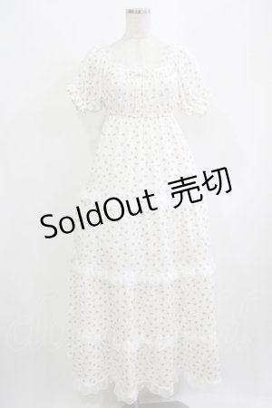 画像: merry jenny / petit flowerパフワンピース  オフホワイト H-25-08-02-030-LO-OP-KB-ZH