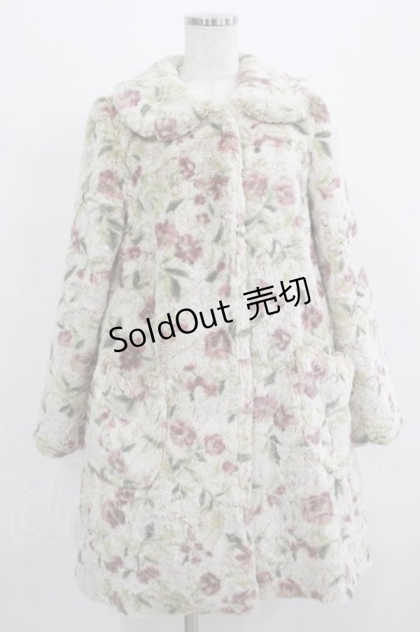 画像1: MILK / ア・ラ・モードコート  ベージュフラワーファー H-25-08-02-031-ML-CO-KB-ZT-C063 (1)