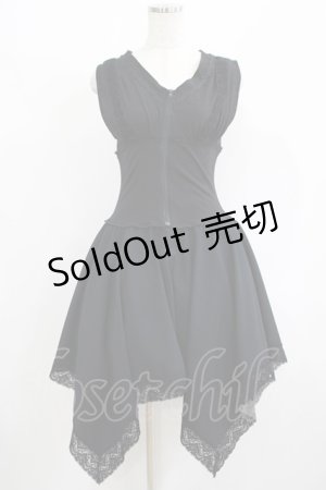 画像: MR corset / コルセット風切替ノースリーブワンピース  黒 H-25-08-02-034-PU-OP-KB-ZH