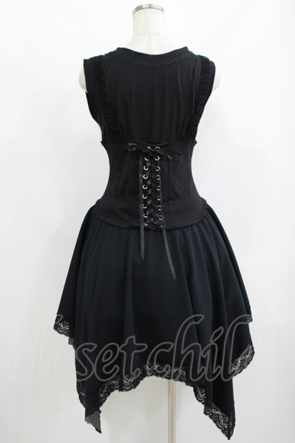 画像3: MR corset / コルセット風切替ノースリーブワンピース  黒 H-25-08-02-034-PU-OP-KB-ZH (3)