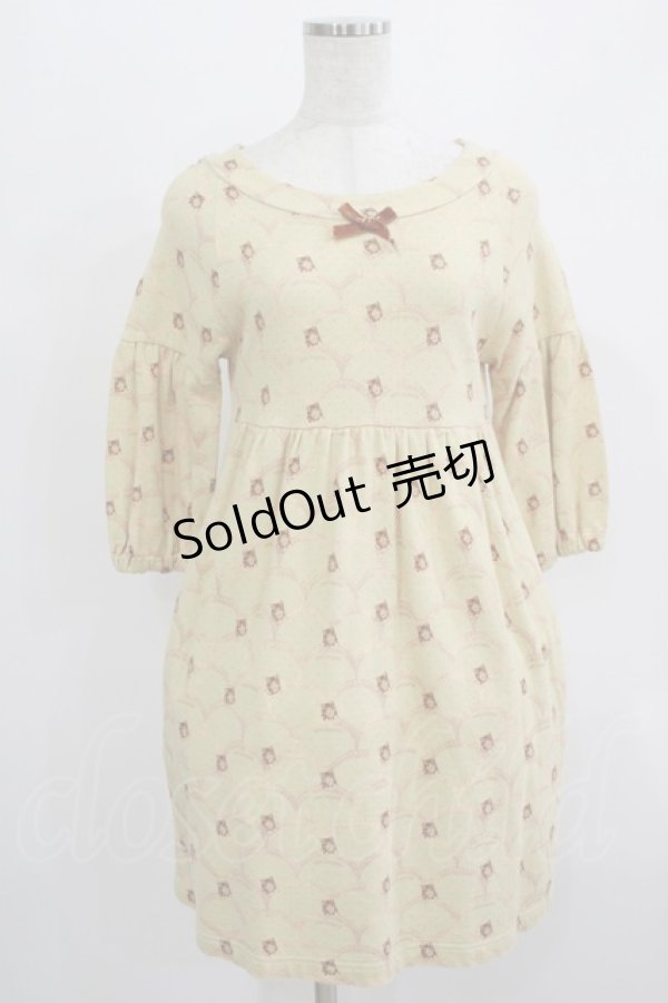 画像1: Jane Marple / gabrielleソフト裏毛のワンピース  クリーム H-25-08-02-037-JM-OP-KB-ZH (1)