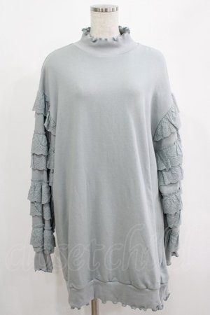 画像: Candy Stripper / FRILL SLEEVE SWEAT ONE-PIECE  ライトブルー H-25-08-02-039-PU-OP-KB-ZH