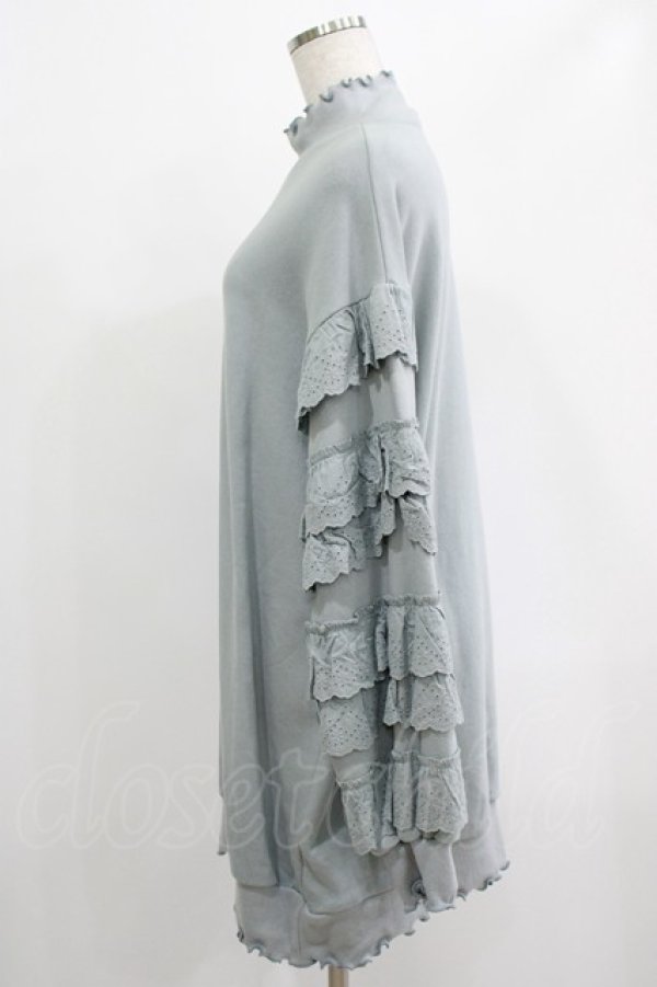 画像2: Candy Stripper / FRILL SLEEVE SWEAT ONE-PIECE  ライトブルー H-25-08-02-039-PU-OP-KB-ZH (2)
