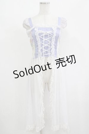 画像: gouk / 和柄切替オーバーワンピース  白×紫 H-25-08-02-043-GO-OP-KB-ZH