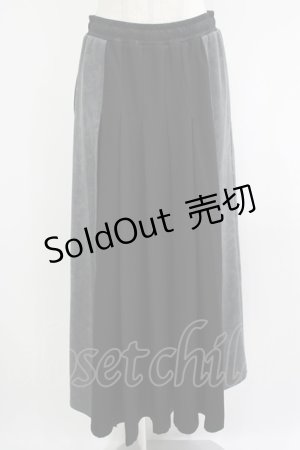 画像: Qutie Frash / ミリタリーロングスカート  黒×グレー（迷彩） H-25-08-02-047-QU-SK-KB-ZH
