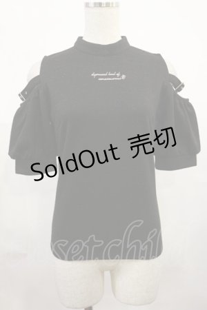 画像: EATME / ベルトデザインオープンショルダーリブTOP Free ブラック/ピンク H-25-08-02-1036-LO-TO-NS-ZH