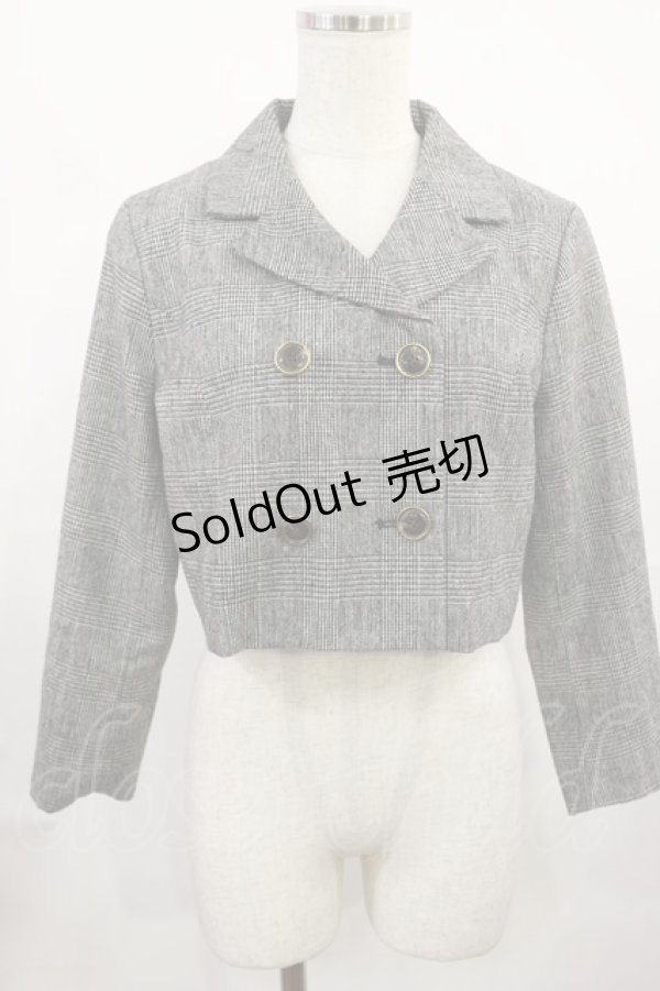 画像1: an another angelus / グレンチェックショートジャケット Free BLACK H-25-08-02-1037-CA-JA-NS-ZH (1)