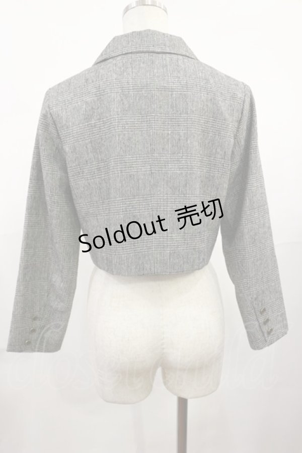 画像2: an another angelus / グレンチェックショートジャケット Free BLACK H-25-08-02-1037-CA-JA-NS-ZH (2)