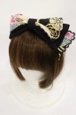 画像1: metamorphose / 花鳥風月〜乙女のはなごろも〜リボンカチューシャ  黒紅 H-25-08-02-1042-ME-AC-NS-ZH (1)